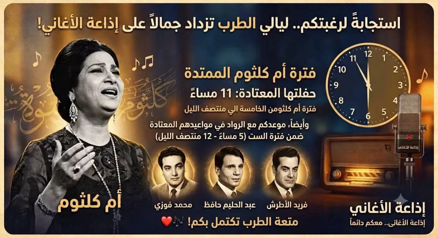 خريطة إذاعة الأغاني الجديدة (حساب الإذاعة على موقع «فيسبوك»)