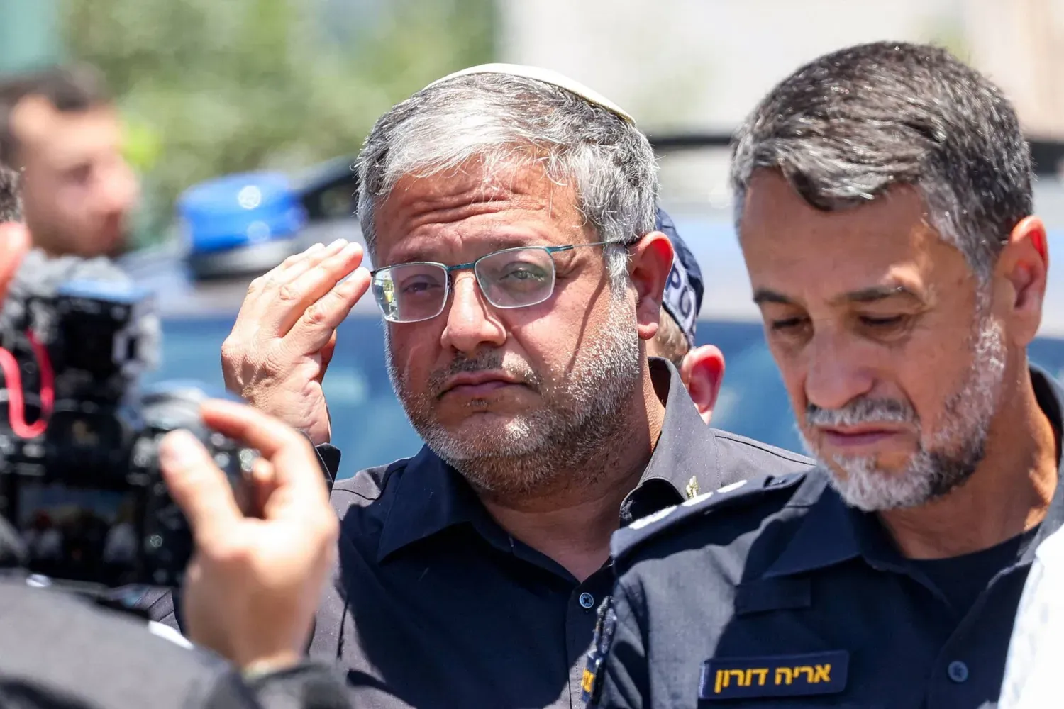 İsrail Ulusal Güvenlik Bakanı Itamar Ben-Gvir (ortada), (AFP)