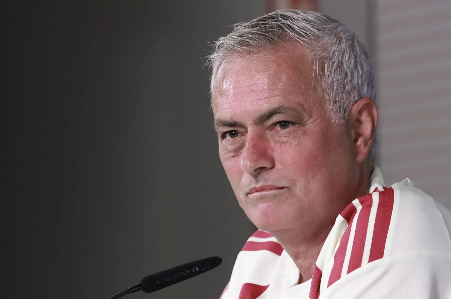 Real Madrid's head coach Jose Mourinho attends a press conference prior to the training session of the team in Madrid, Spain, 21 August 2026. (EPA)