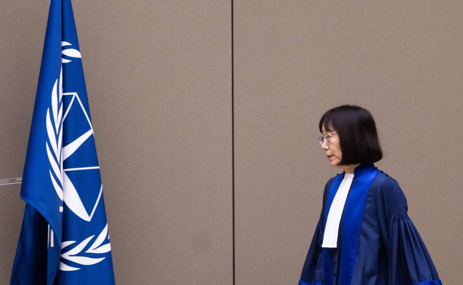 (FILES) Judge Tomoko Akane arrives prior to the announcement of an International Criminal Court (ICC) verdict. (Photo by Eva Plevier / ANP / AFP)