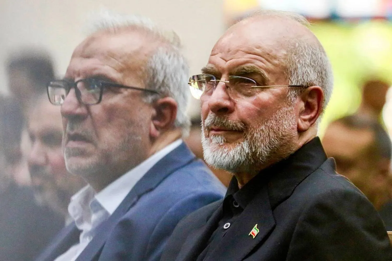  Iranian Parliament Speaker Mohammad Baqer Ghalibaf (R) attends a ceremony marking 40 days since the burial of Supreme Leader Ali Khamenei in Karbala, central Iraq, Aug. 20, 2026. (AFP)