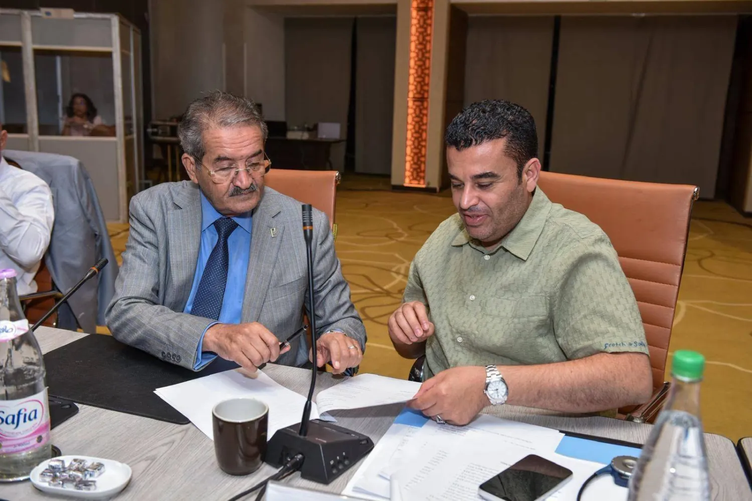 من مراسيم التوقيع بالأحرف الأولى على مسودة اتفاق لجنة (4+4) في تونس الخميس (البعثة الأممية)