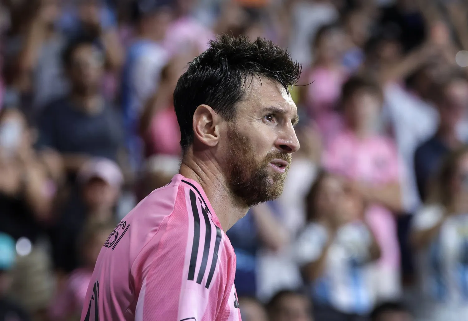 Inter Miami CF forward Lionel Messi reacts during the MLS soccer match between Inter Miami CF and Toronto FC at Nu Stadium in Miami, Florida, USA, 22 August 2026.  EPA/CRISTOBAL HERRERA-ULASHKEVICH