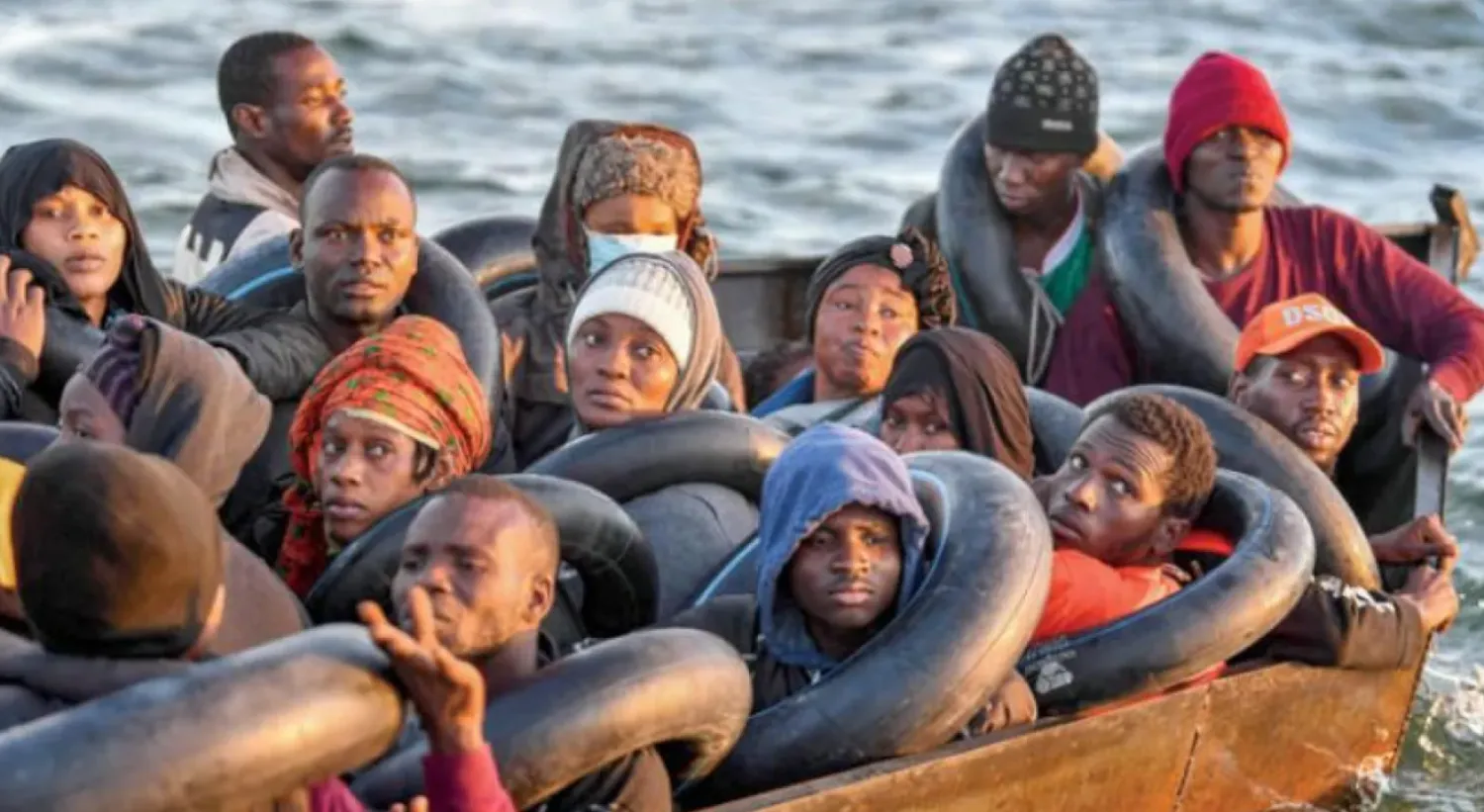 African migrants rescued by the Tunisian coast guard in October (AFP)

