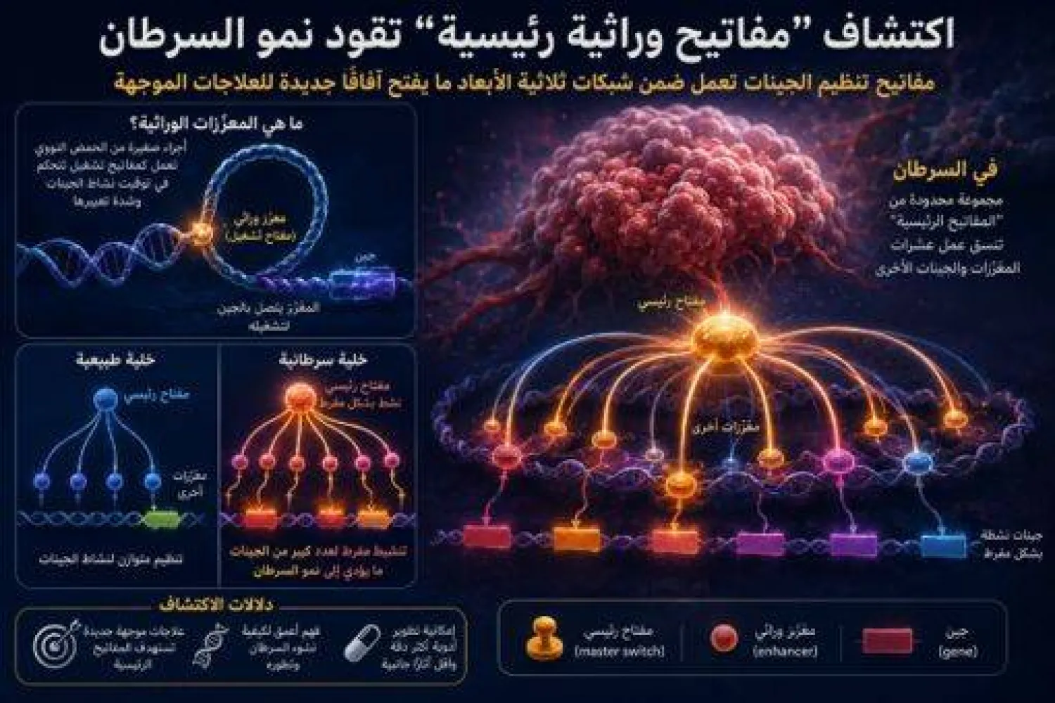 «مفاتيح وراثية رئيسية» تقود نمو السرطان