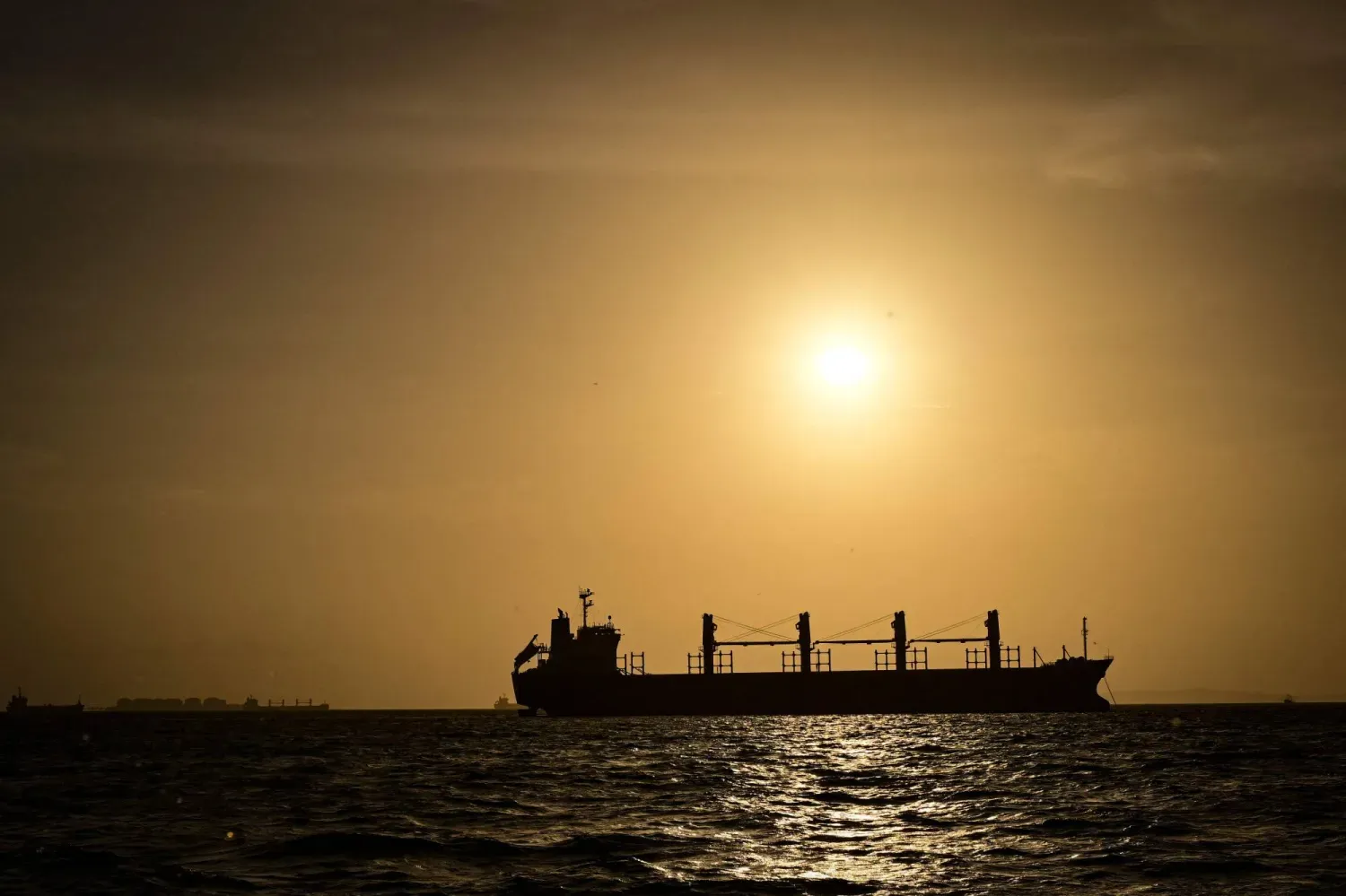 El Nino hava olayı nedeniyle yetkililerin olağanüstü hâl ilan etmesinin ardından bir kargo gemisi Panama Kanalı'na girmek için bekliyor (AFP)