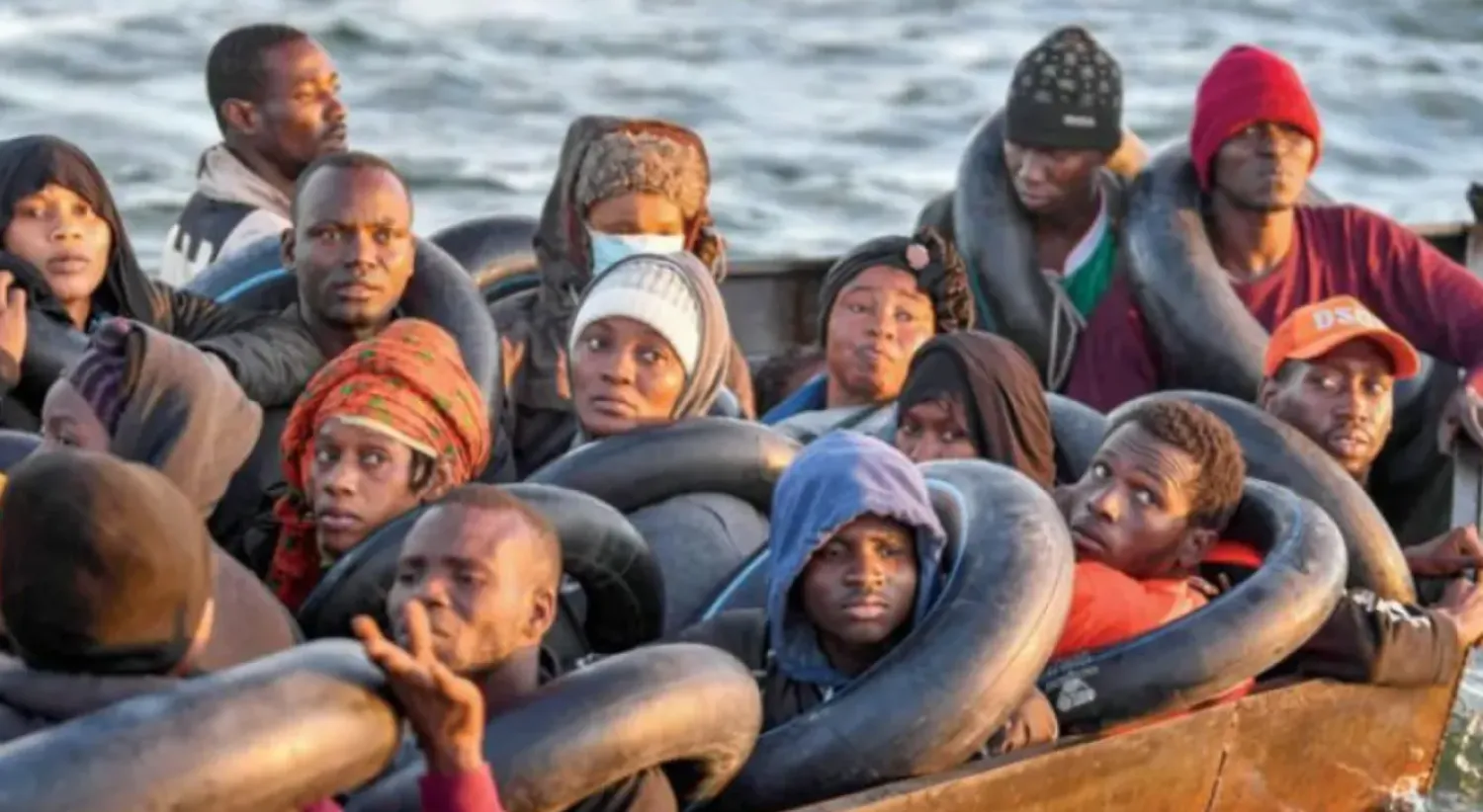 African migrants rescued by the Tunisian coast guard in October (AFP)
