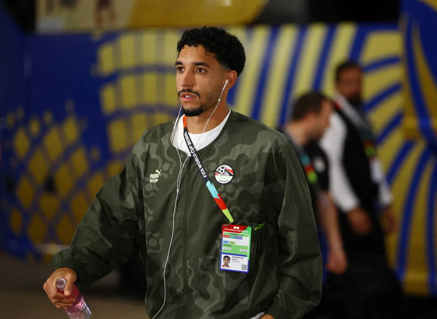 Football - FIFA World Cup 2026 - Round of 32 - Australia v Egypt - Dallas Stadium, Arlington, Texas, US - July 3, 2026 - Egypt's Omar Marmoush arrives at the stadium ahead of the match (Reuters) 