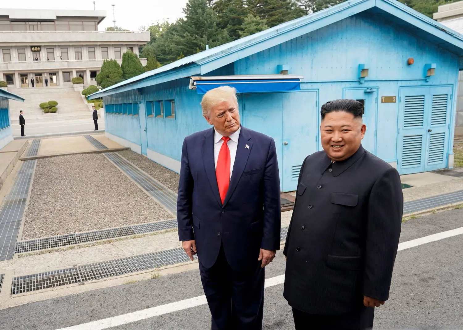 US President Donald Trump meets with North Korean leader Kim Jong Un at the demilitarized zone separating the two Koreas, in Panmunjom, South Korea, June 30, 2019. (Reuters)