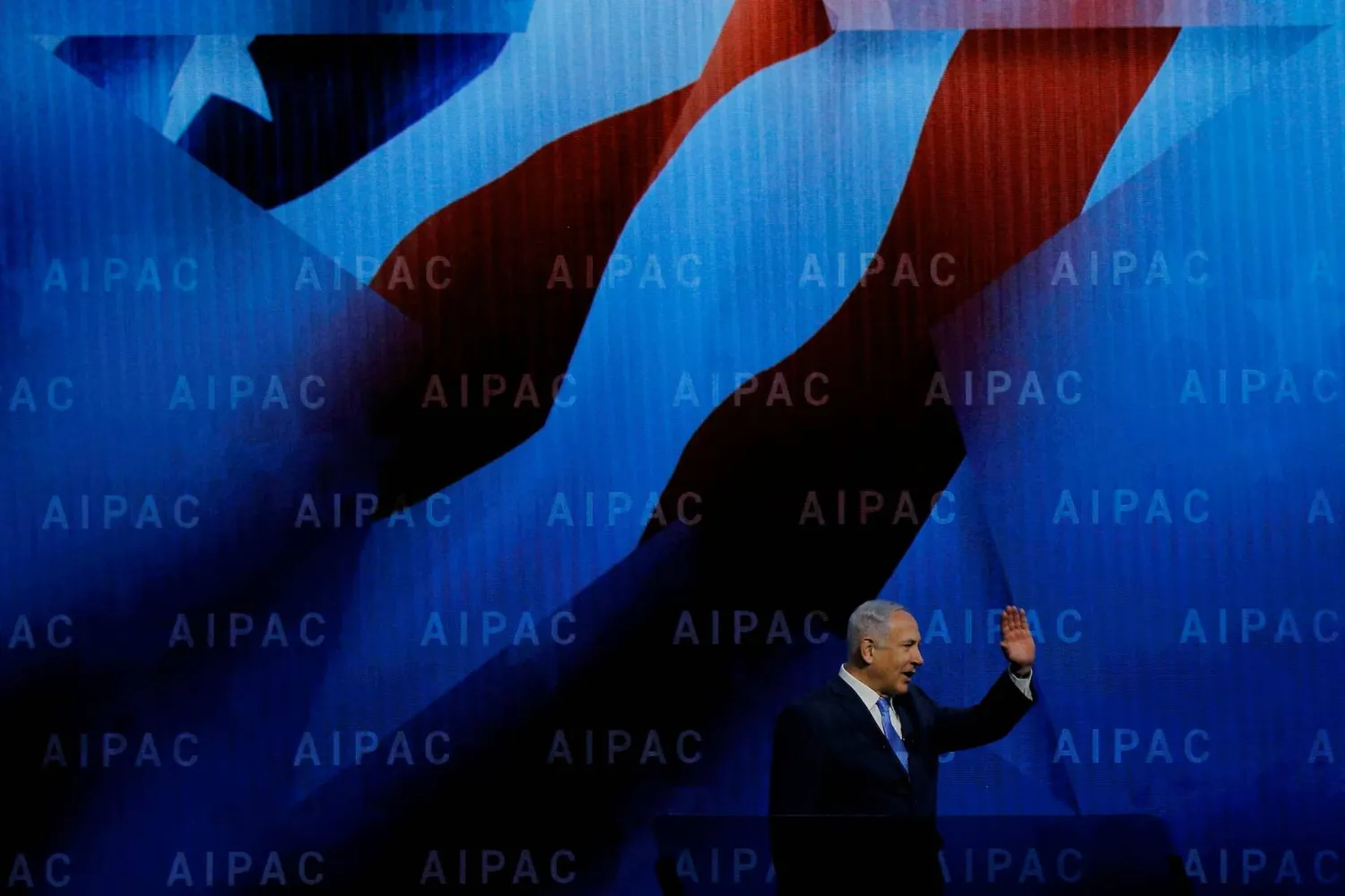 Israeli Prime Minister Benjamin Netanyahu speaks at the AIPAC policy conference in Washington, DC, US, March 6, 2018. (Reuters)