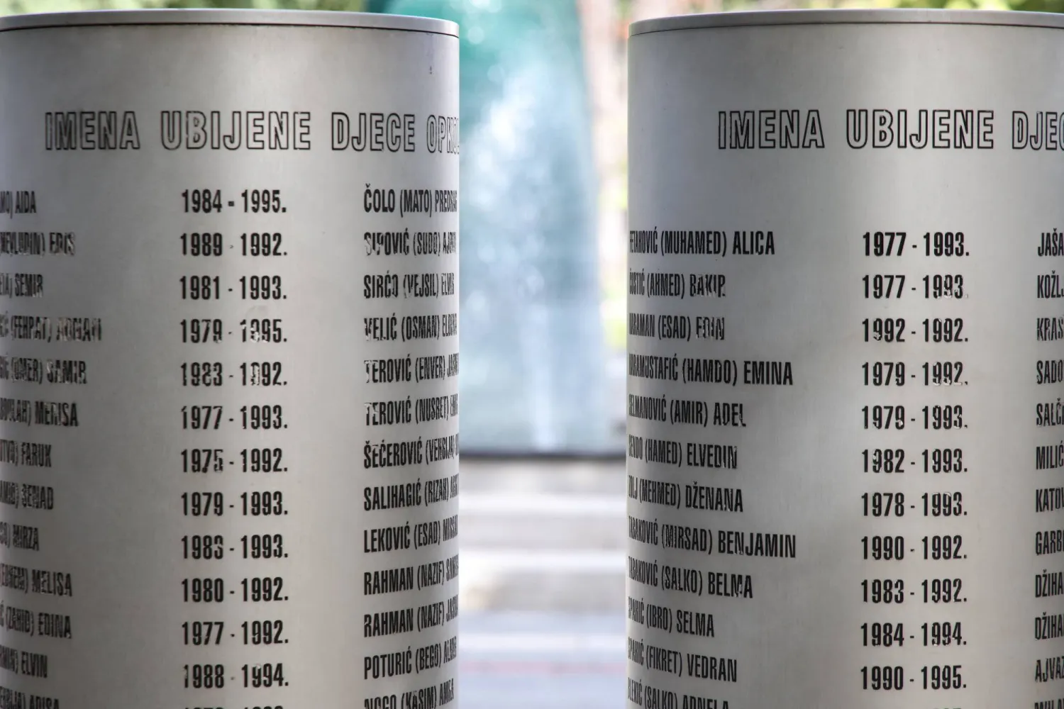  A memorial with the names of 1,601 children killed during the 1992-1995 siege of Sarajevo, following the death of Ratko Mladic, a former Serbian general convicted of genocide, in Sarajevo, Bosnia and Herzegovina, August 27, 2026. (Reuters)
