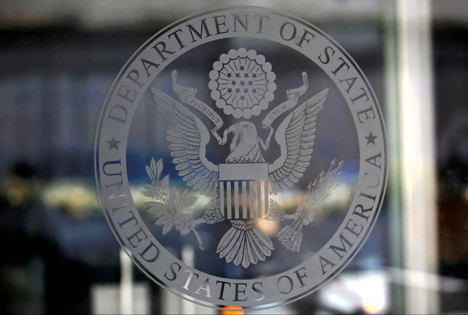 The seal of the United States Department of State is seen in Washington, US, January 26, 2017. (Reuters) 