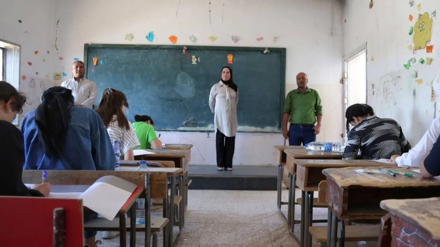 صورة لطلاب السويداء الذين تمكنوا من الوصول إلى الامتحانات (محافظة السويداء) 