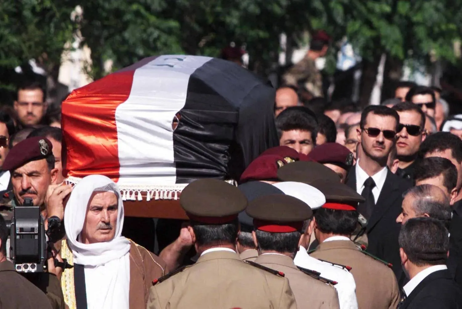 Bashar al-Assad during his father’s funeral in June 2000. (AFP) 
