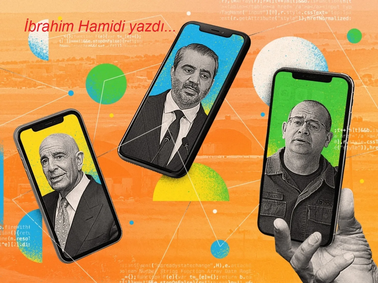  İsrail istihbarat teşkilatının (Mossad) yeni başkanı Roman Gofman (sağda), Suriye Dışişleri Bakanı Esad Şeybani ve ABD'nin Suriye Özel Temsilcisi Tom Barrack'ın fotoğrafları (Majalla)