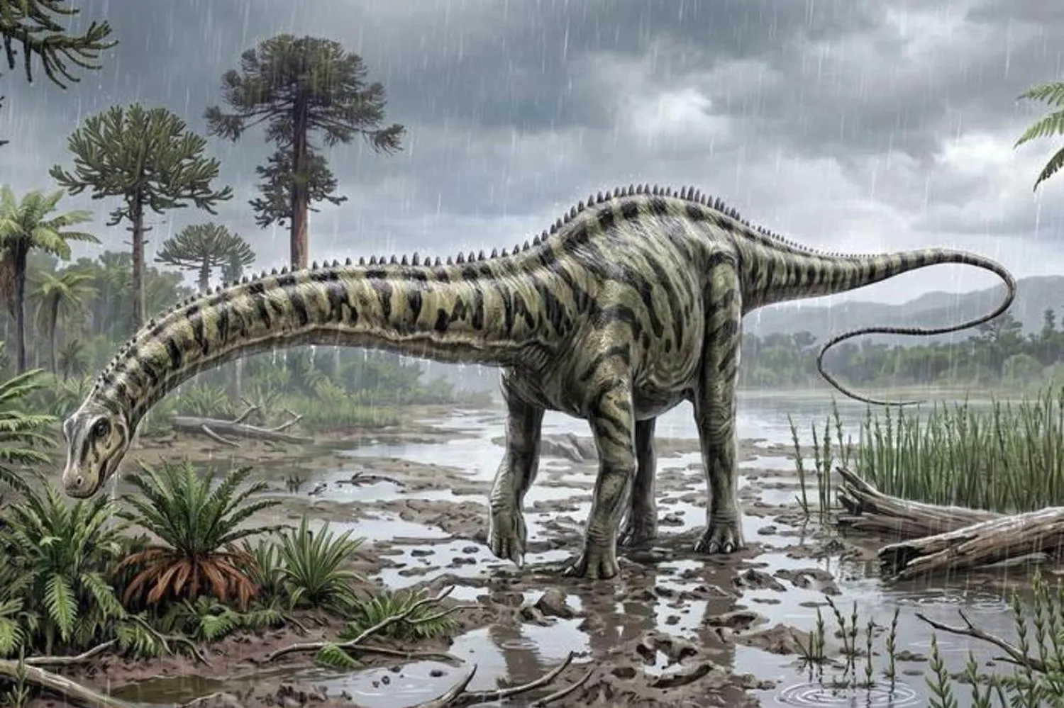 Diplodocus'un illüstrasyonu (Carmelo López)