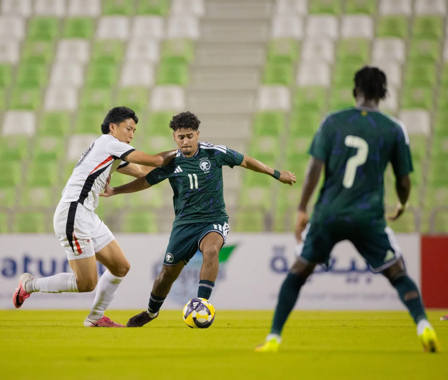 جانب من مباراة السعودية وهونغ كونغ (الاتحاد السعودي)