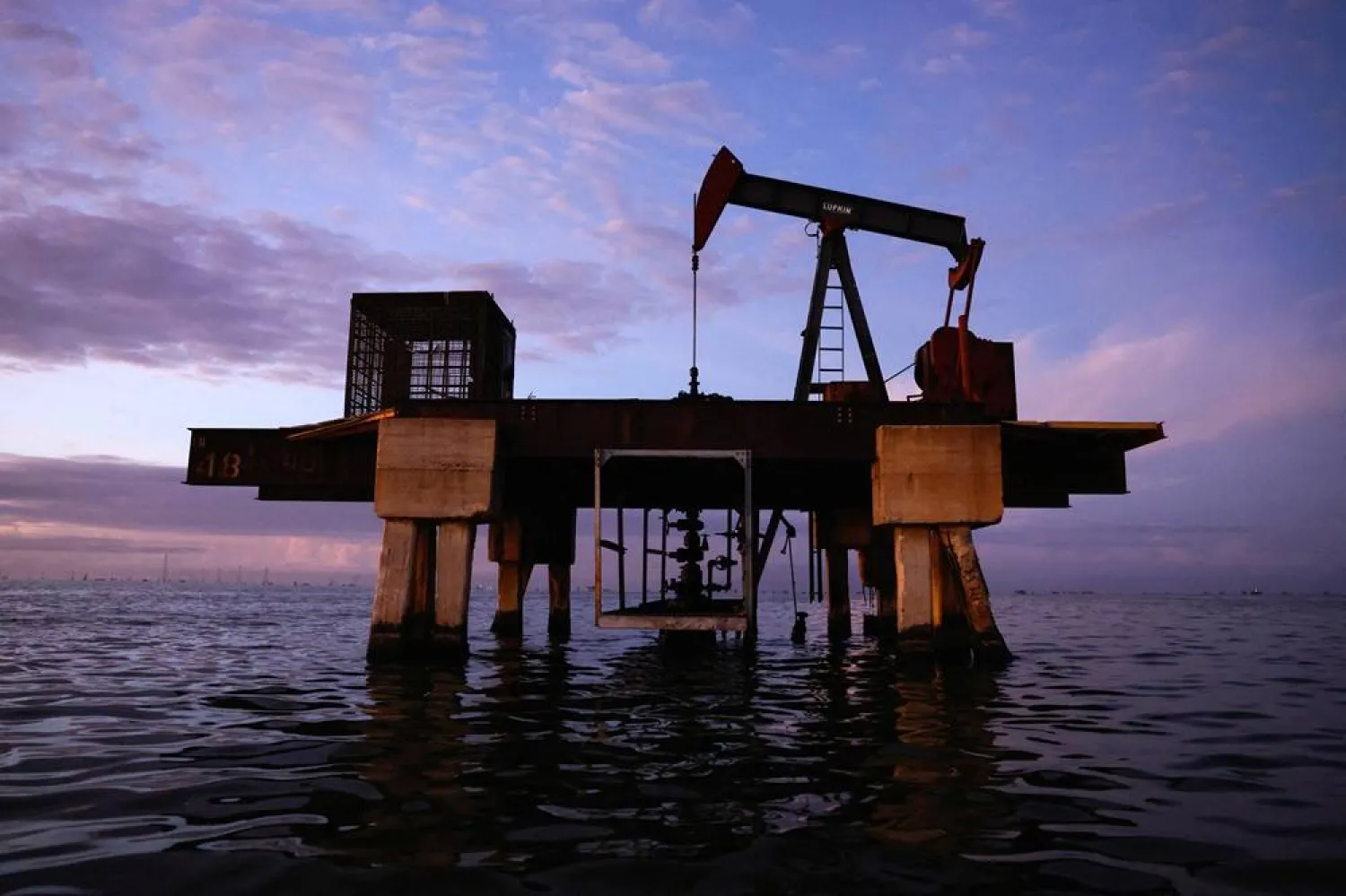 An oil pumpjack at Lake Maracaibo in Cabimas, Venezuela, January 27, 2026. (Reuters)