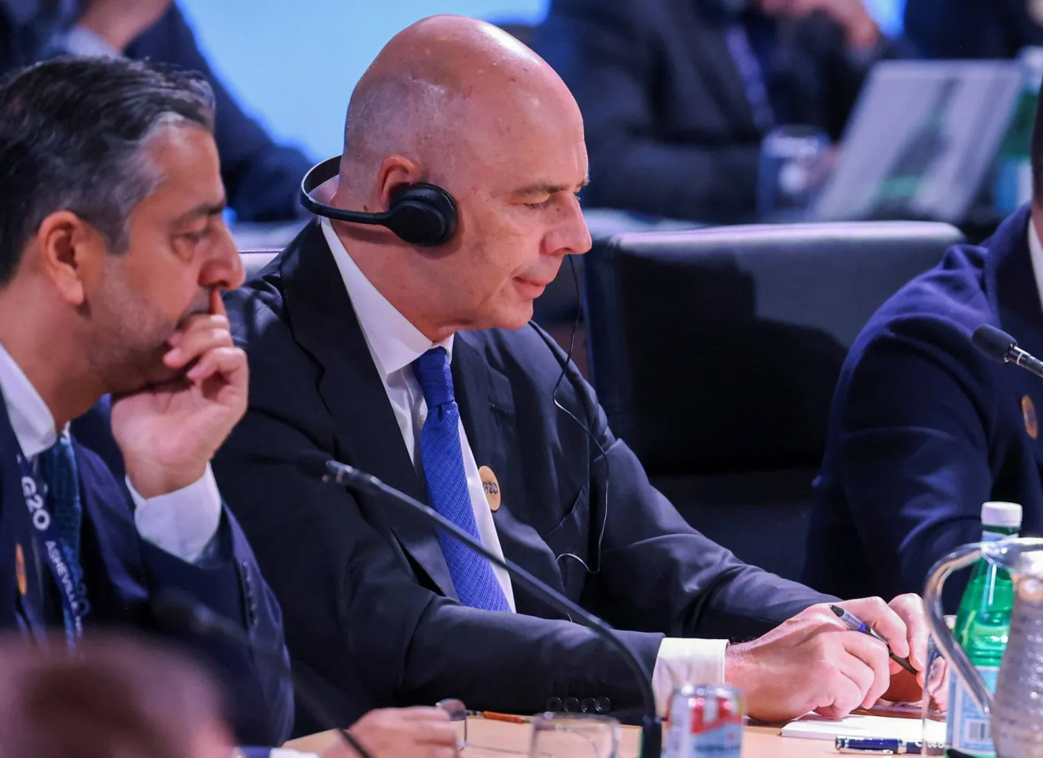 Russia's Finance Minister Anton Siluanov attends a plenary session as finance ministers and central bank governors from G20 countries meet in Asheville, North Carolina, US, August 31, 2026. (Reuters)