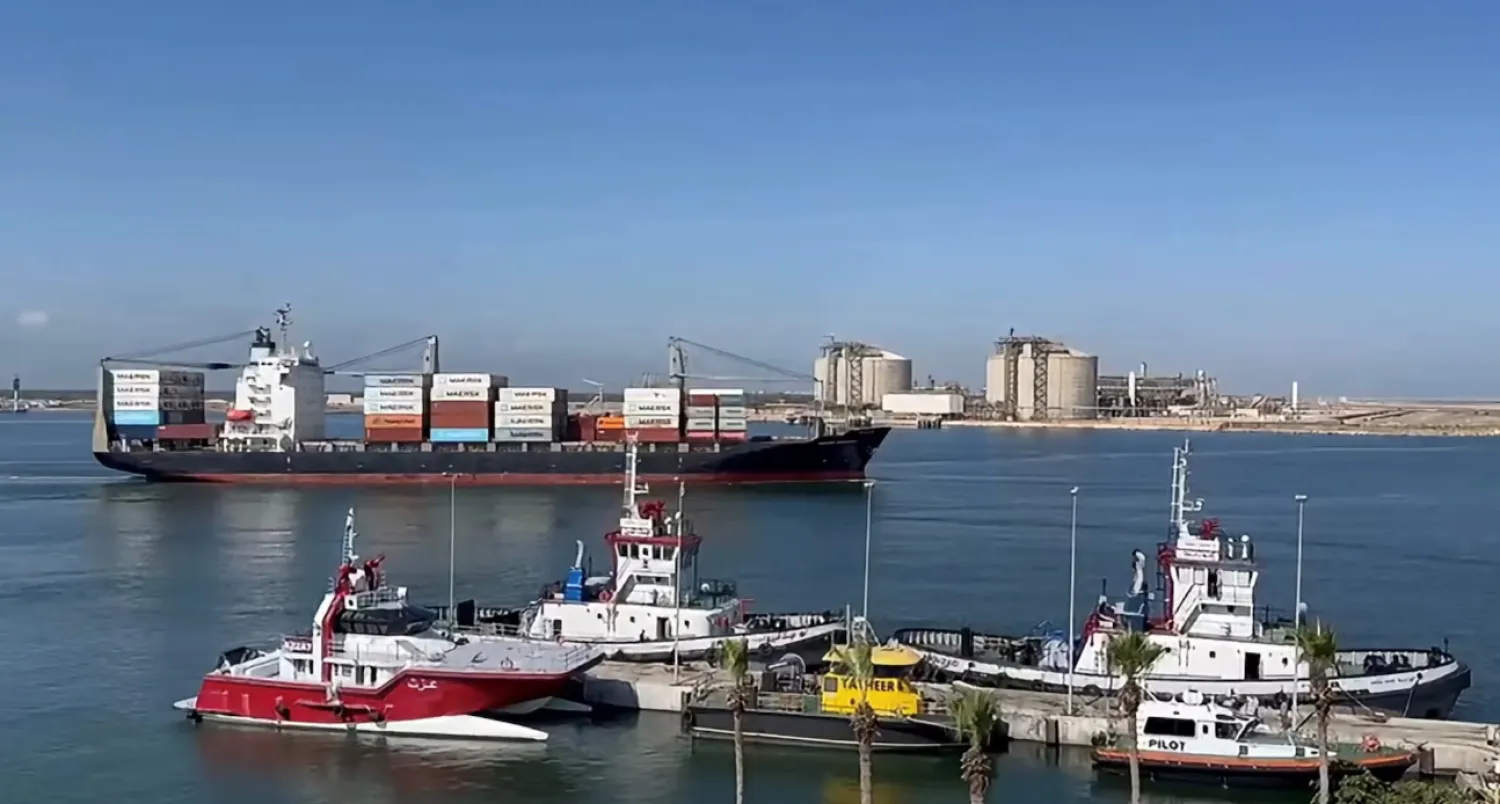 A view of the Damietta Port in Egypt where a drone attack caused fire on two ships, in this undated social media video obtained by Reuters on July 30, 2026. DAMIETTA PORT AUTHORITY/Handout via REUTERS 