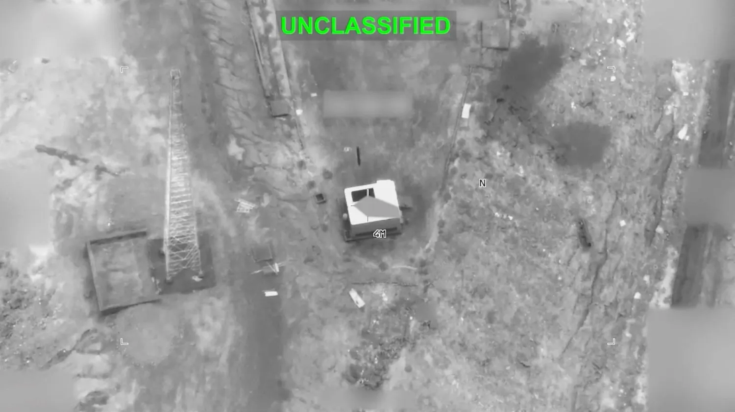 A screengrab from a video obtained from social media on September 1, 2026, shows a view shortly before what US Central Command (CENTCOM) says was a US strike on an Iranian military target. (US Central Command/Handout via Reuters)