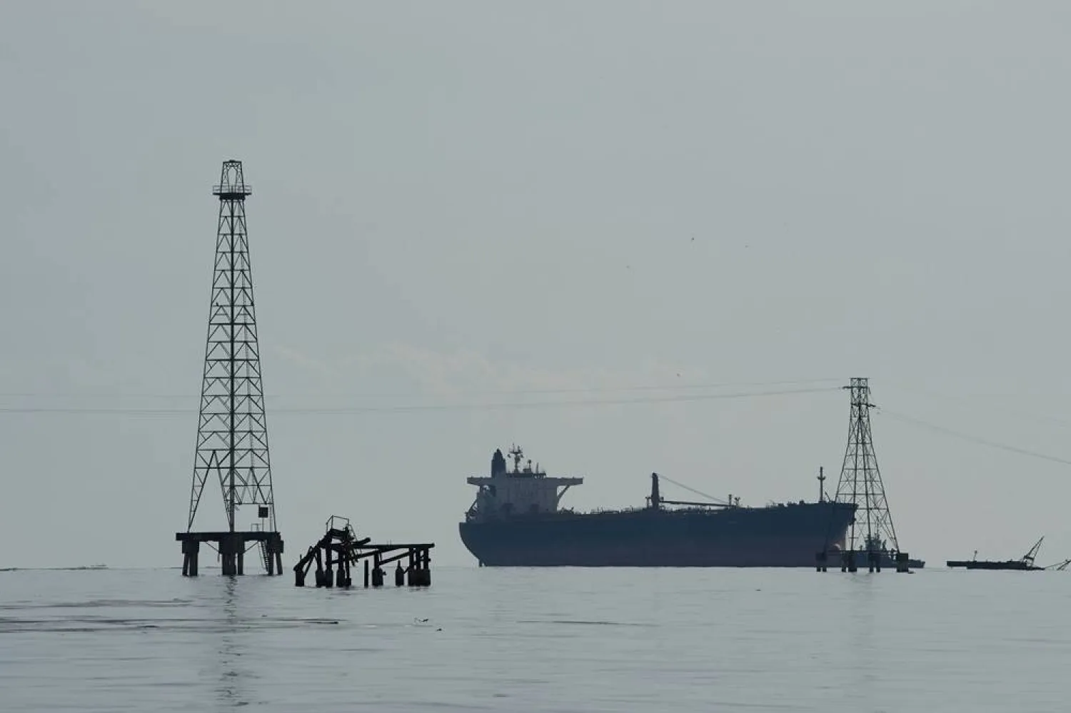 An oil tanker is anchored in Lake Maracaibo in Cabimas, Venezuela, Monday, Aug. 31, 2026. (AP)
