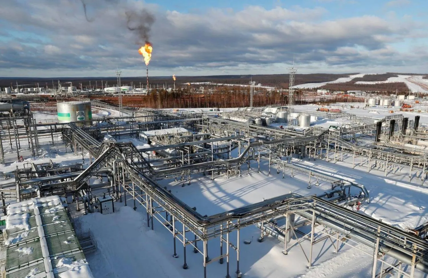 A general view shows an oil treatment plant in the Yarakta Oil Field, owned by Irkutsk Oil Company (INK), in Irkutsk Region, Russia March 10, 2019. (Reuters) 