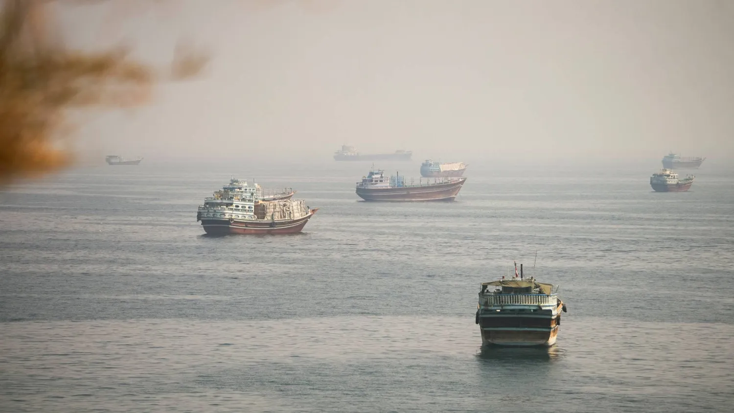 Vessels near the Strait of Hormuz, as seen from Musandam, Oman, August 31, 2026. REUTERS/Stringer