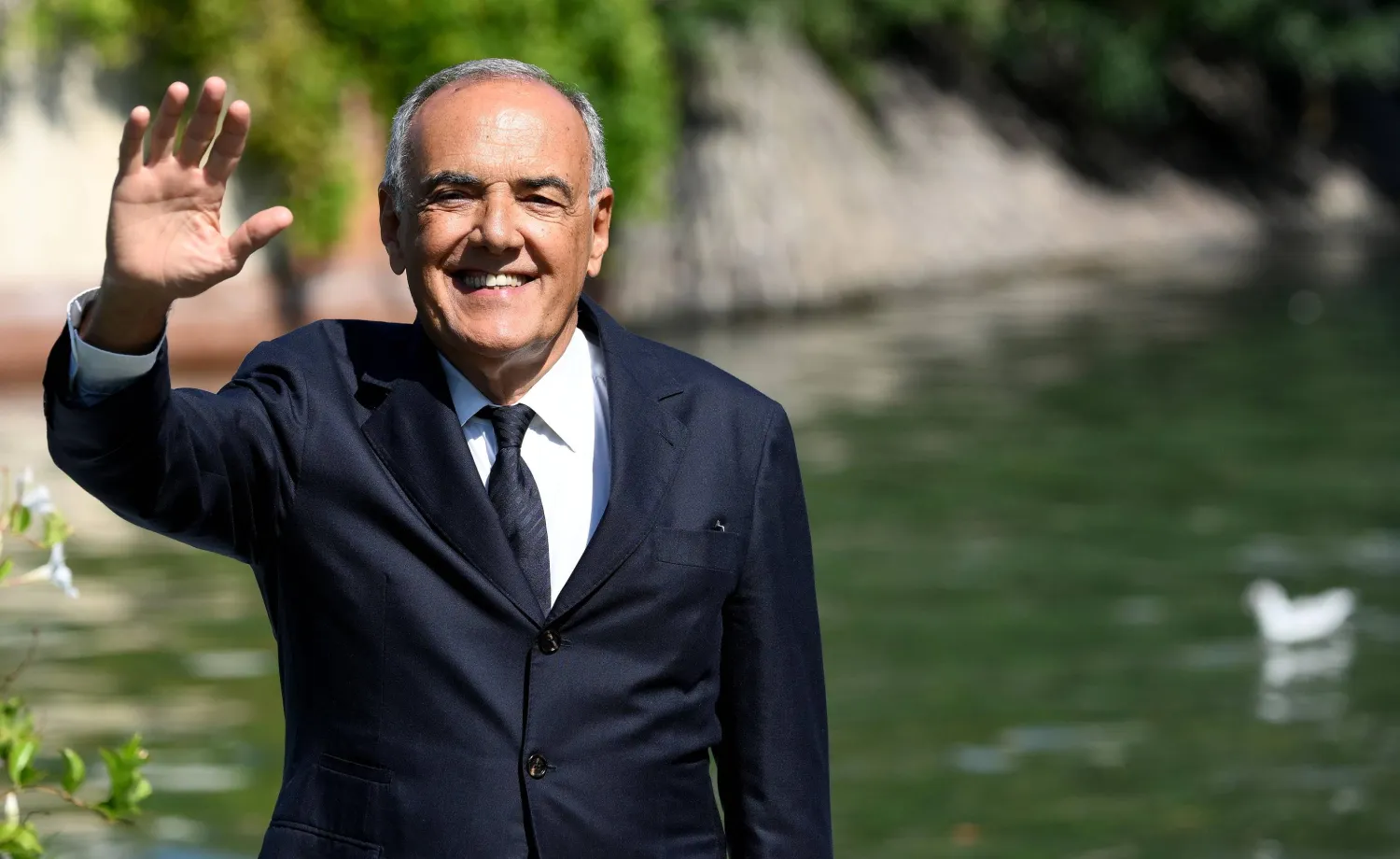 Festival Director Alberto Barbera poses at Lido Beach ahead of the 83rd annual Venice International Film Festival, in Venice, Italy, 01 September 2026. (EPA)