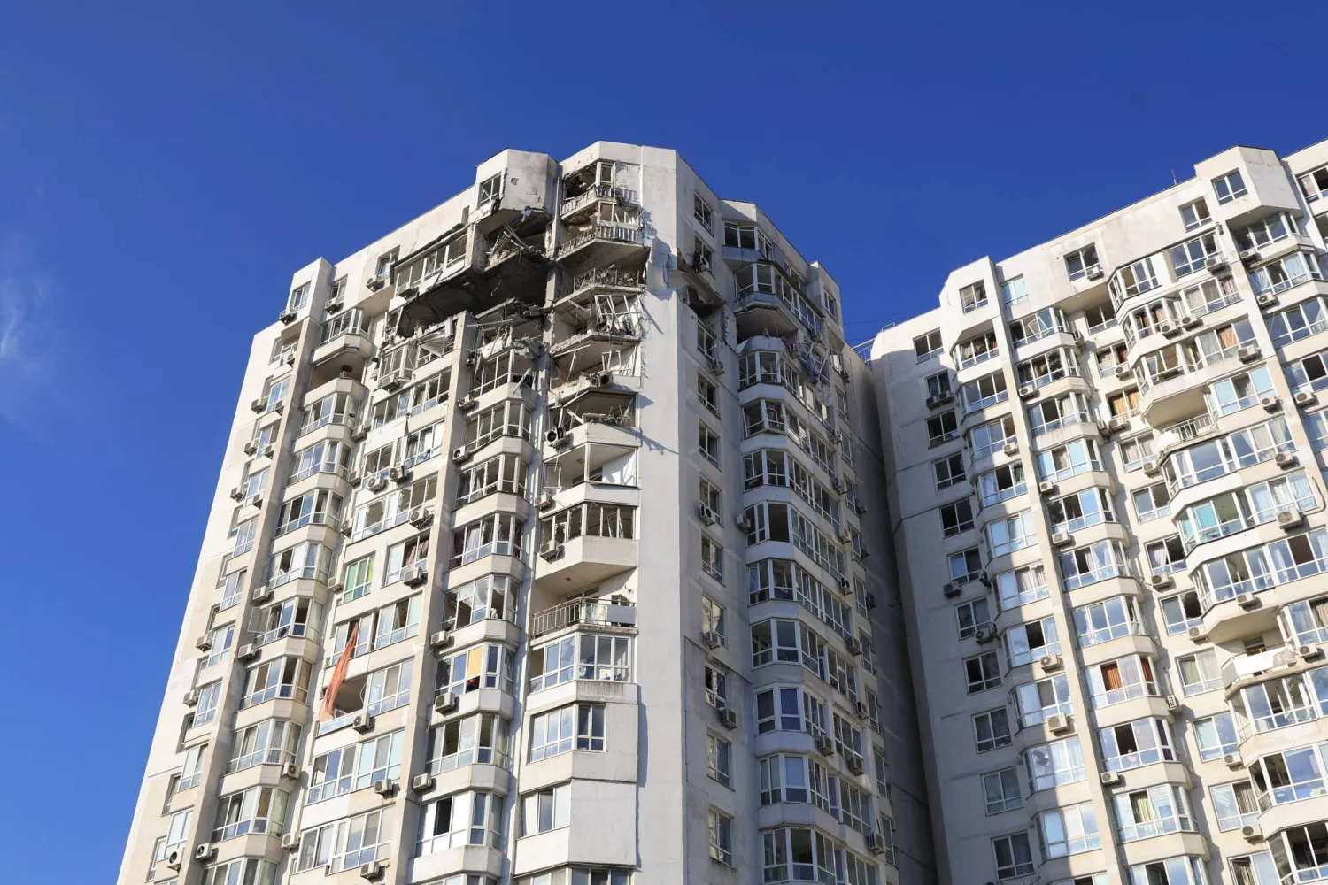 An apartment building hit by a Russian drone strike, amid Russia's attack on Ukraine, in Odesa, Ukraine September 2, 2026. (Reuters) 