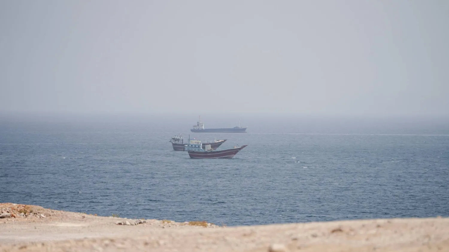 Vessels near the Strait of Hormuz, as seen from Musandam, Oman, September 2, 2026. (Reuters)