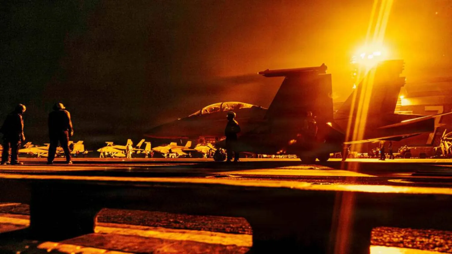 Trump said the US military was prepared to attack Iran 'any time we want'. US NAVY/AFP
