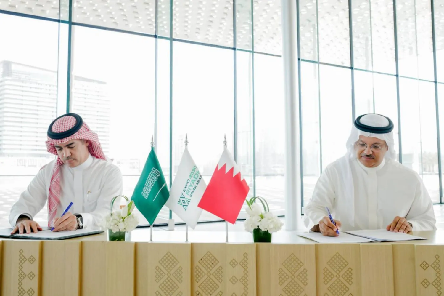 يُمثّل توقيع عقد مشاركة البحرين محطة مهمة في مسار استعداداتها لـ«إكسبو 2030 الرياض» (واس)
