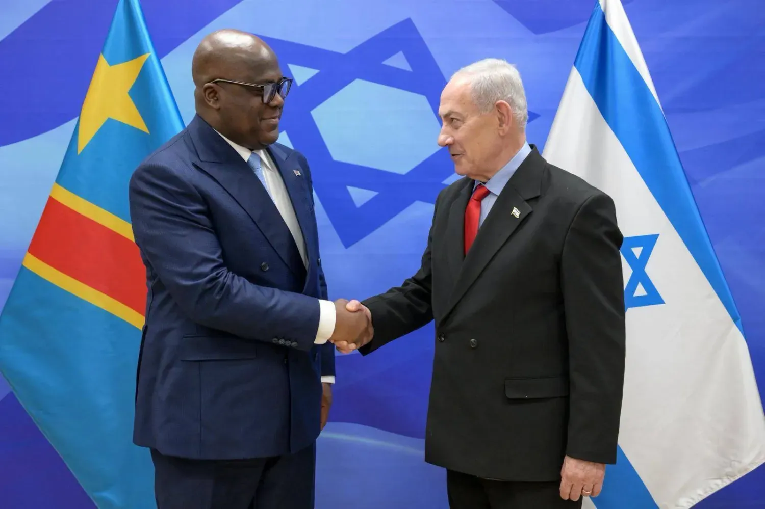 İsrail Başbakanı Binyamin Netanyahu, Demokratik Kongo Cumhuriyeti Cumhurbaşkanı Felix-Antoine Tshisekedi ile (İsrail Başbakanlık Ofisi)