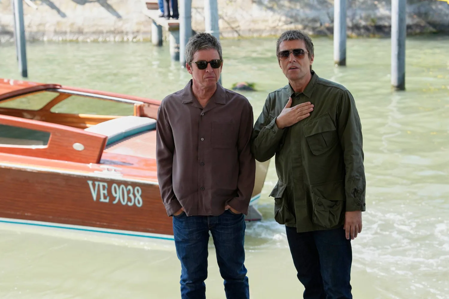  Noel Gallagher, left, and Liam Gallagher arrive at the 83rd edition of the Venice Film Festival in Venice, Italy, on Saturday, Sept. 5, 2026. (AP) 