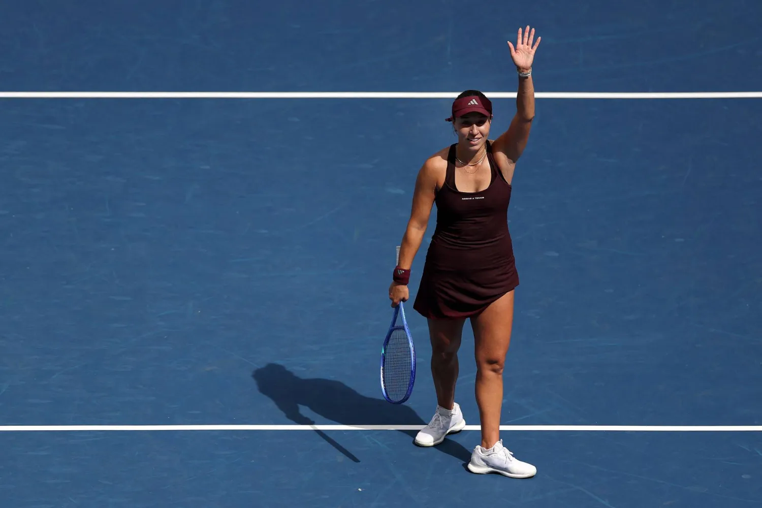 NEW YORK, NEW YORK - SEPTEMBER 04: Jessica Pegula of the United States celebrates after defeating Leylah Fernandez of Canada in their Women's Singles Third Round match on Day Six of the 2026 US Open at USTA Billie Jean King National Tennis Center on September 04, 2026 in the Flushing neighborhood of the Queens borough of New York City. Sarah Stier/Getty Images/AFP