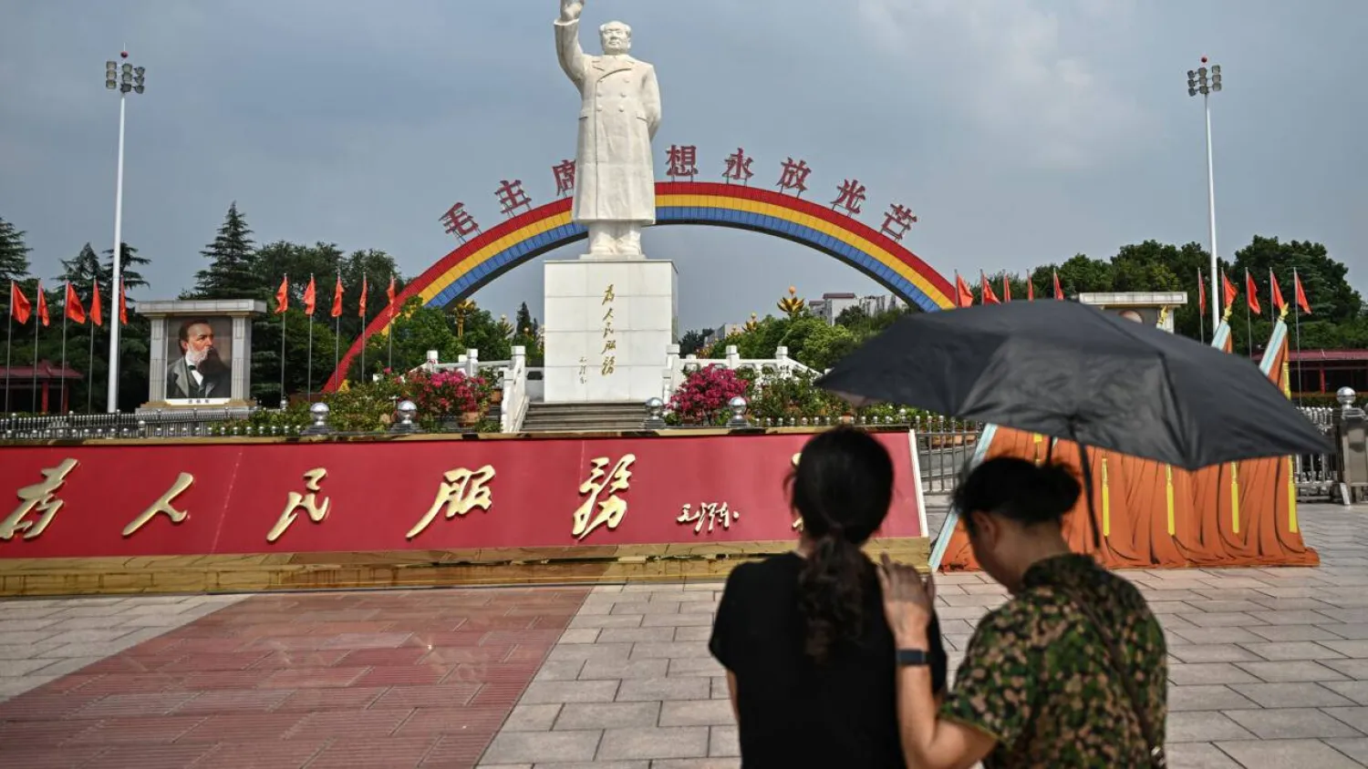 The Great Helmsman, who died September 9 1976, is still very much a fixture in central Henan province's Nanjie -- often dubbed "China's last Maoist village". Pedro PARDO / AFP
