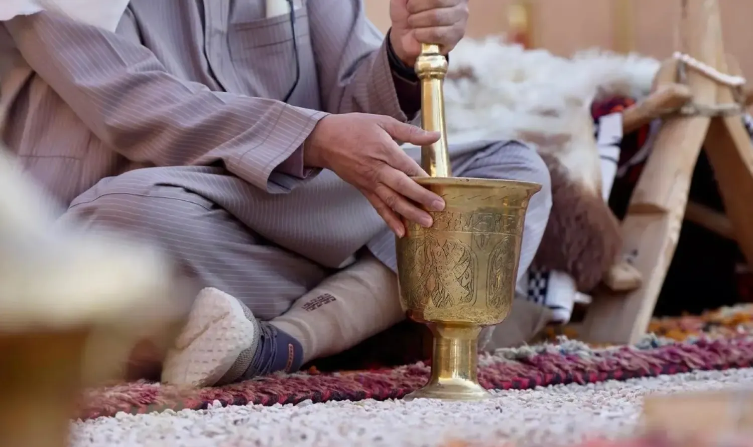 The dallah, a traditional coffee pot used to serve coffee, is one of the most prominent symbols of Arab hospitality - SPA