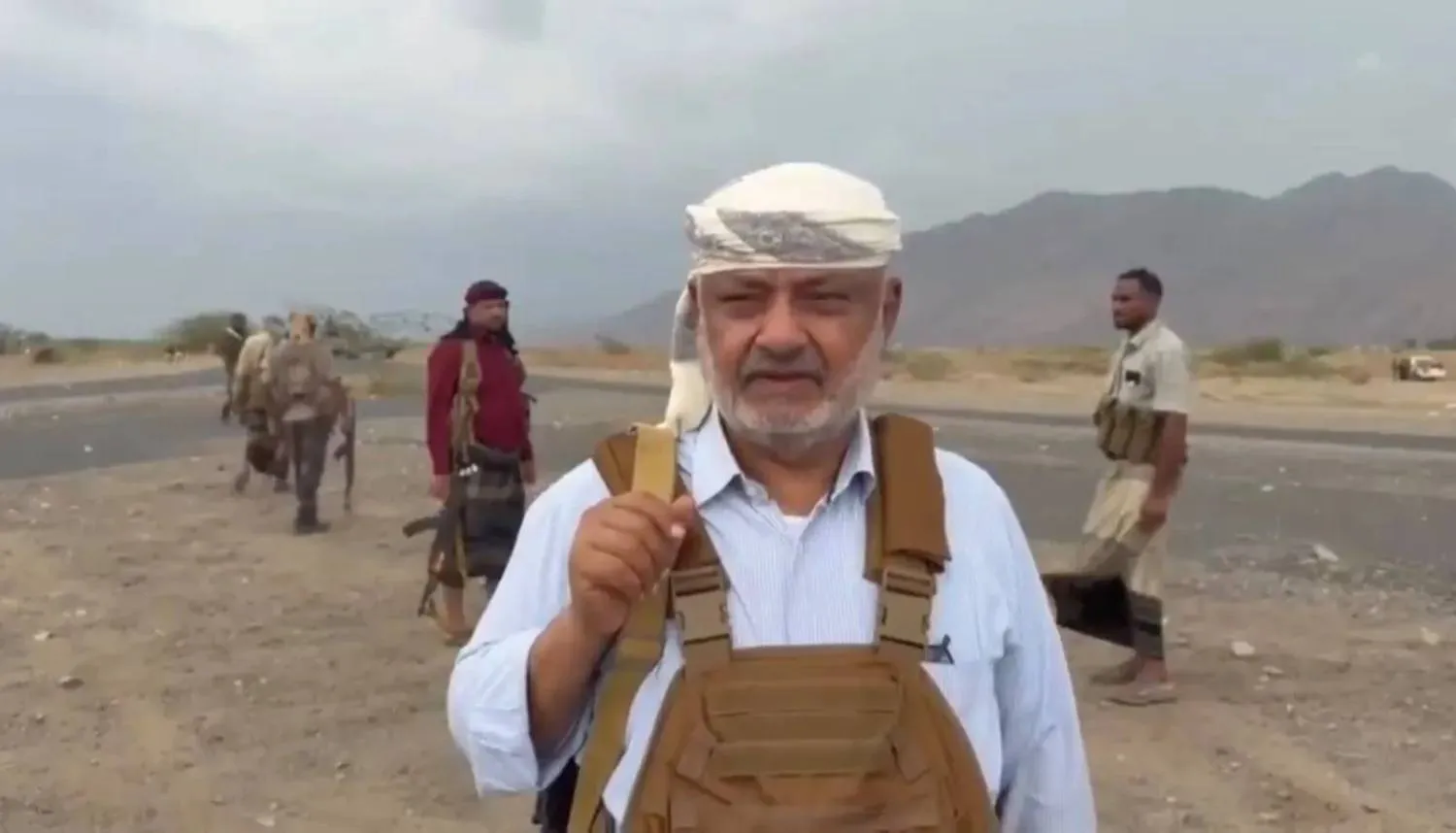Governor of Yemen’s Hodeidah province Dr. Al-Hassan Taher in this screengrab taken from a video.
