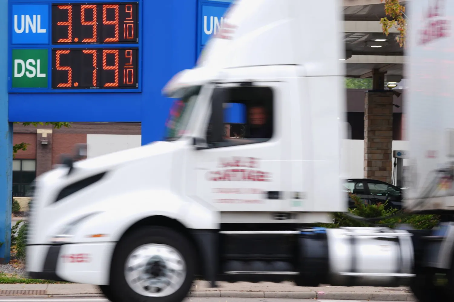 Diesel prices are displayed at a gas station as prices hit a record high in the US, Friday, Sept. 4, 2026 in Minneapolis. (AP Photo/Ellen Schmidt)