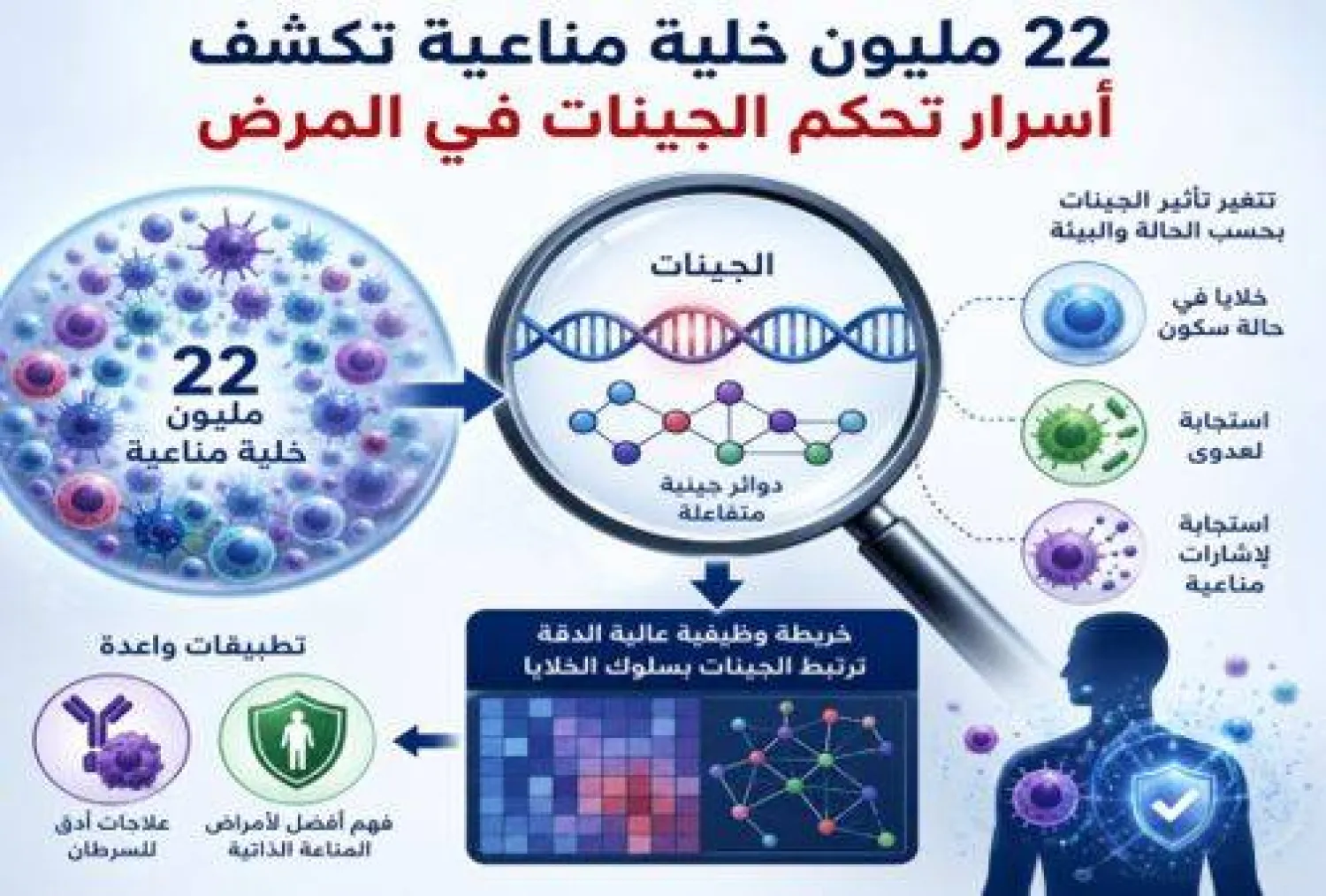خريطة غير مسبوقة تكشف كيف تتحكم الجينات في المناعة