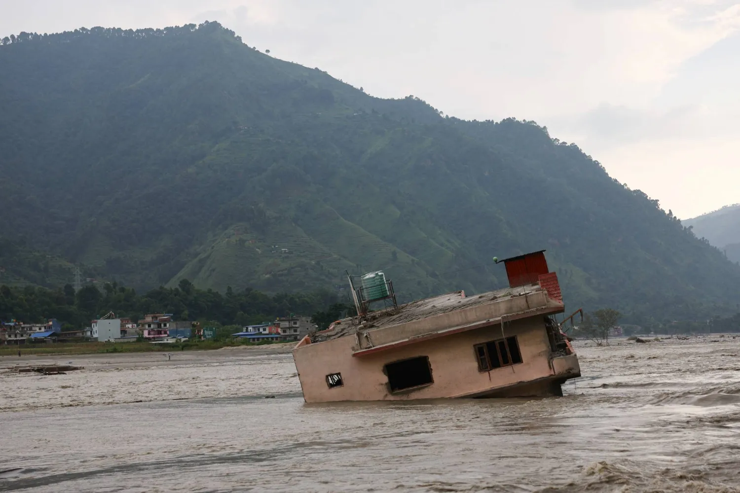 A flooded home, following the deadly flash floods and mudslides in Nuwakot district, Bagmati province, Nepal, September 8, 2026. (Reuters)