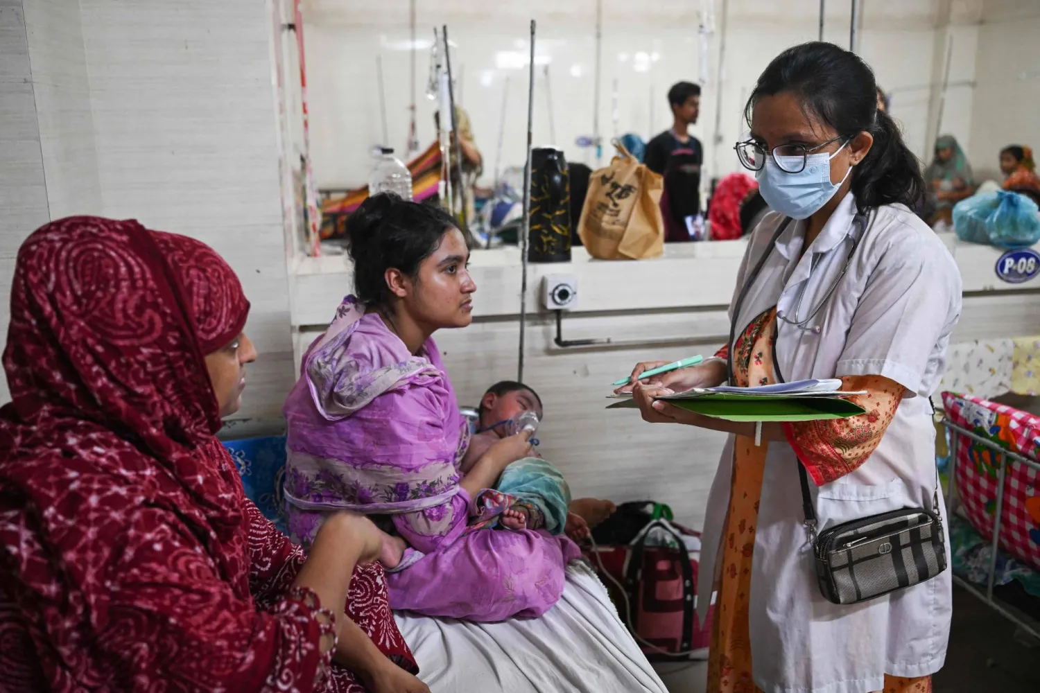 A child receives treatment for measles, at Bangladesh Shishu Hospital & Institute in Dhaka on September 3, 2026. (Photo by Salahuddin Ahmed / AFP)