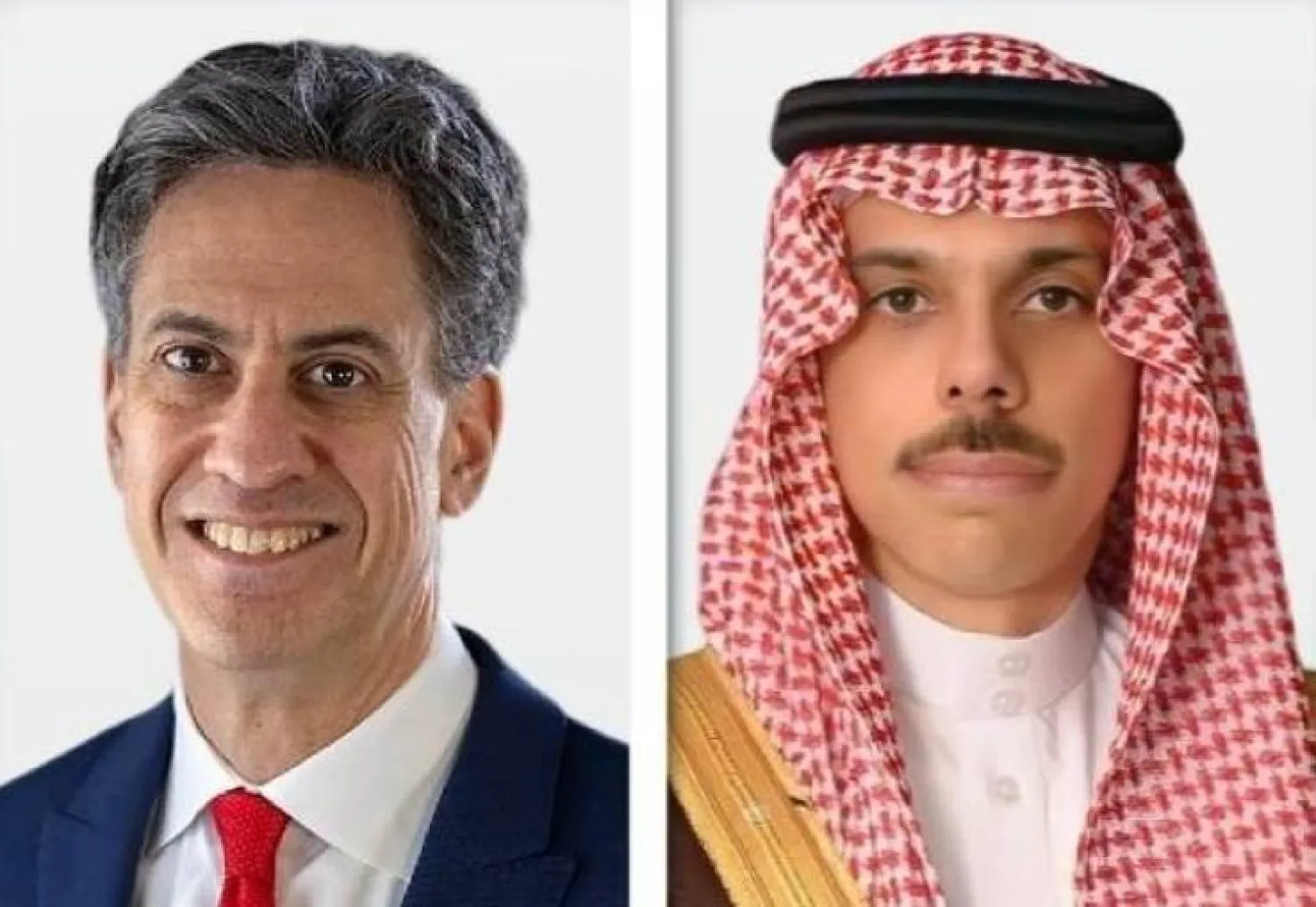 الأمير فيصل بن فرحان وزير الخارجية السعودي ونظيره البريطاني إد ميليباند (الشرق الأوسط)