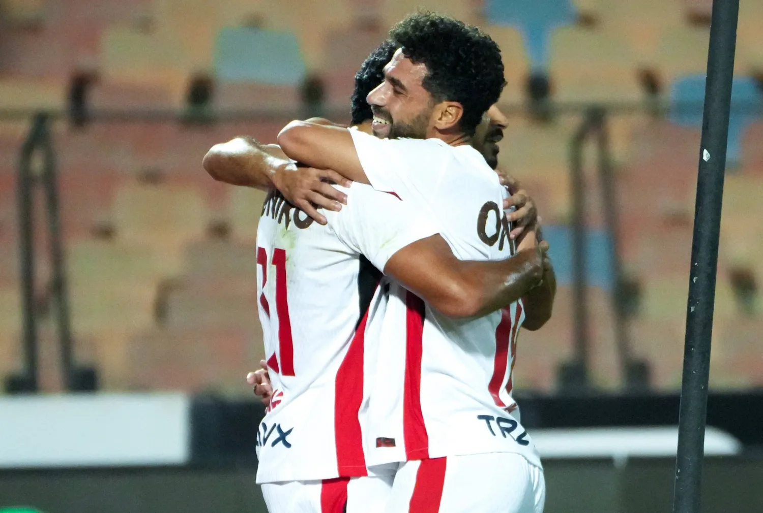 السعيد يحتفل بأحد أهدافه في المباراة (موقع نادي الزمالك)