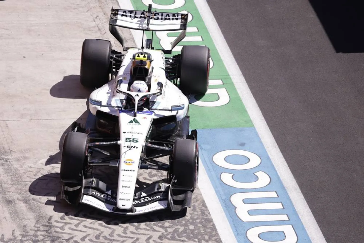Spanish Formula One driver Carlos Sainz Jr of the Williams team in action during the third training session held at the so-called Madring circuit in Madrid, Spain, 12 September 2026. (EPA)
