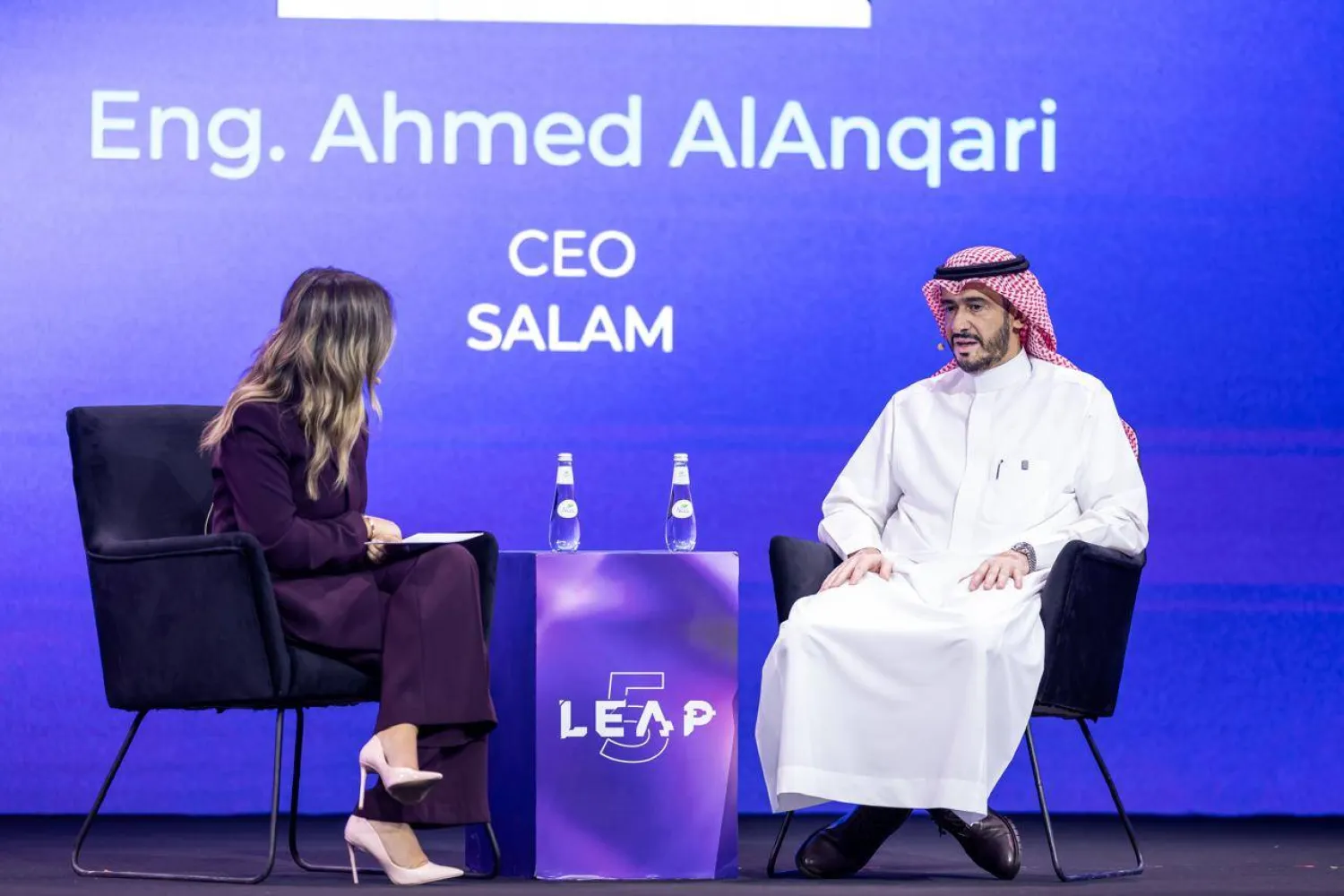 المهندس أحمد العنقري الرئيس التنفيذي لشركة «اتحاد سلام للاتصالات» خلال مشاركته في «ليب» (الشرق الأوسط)