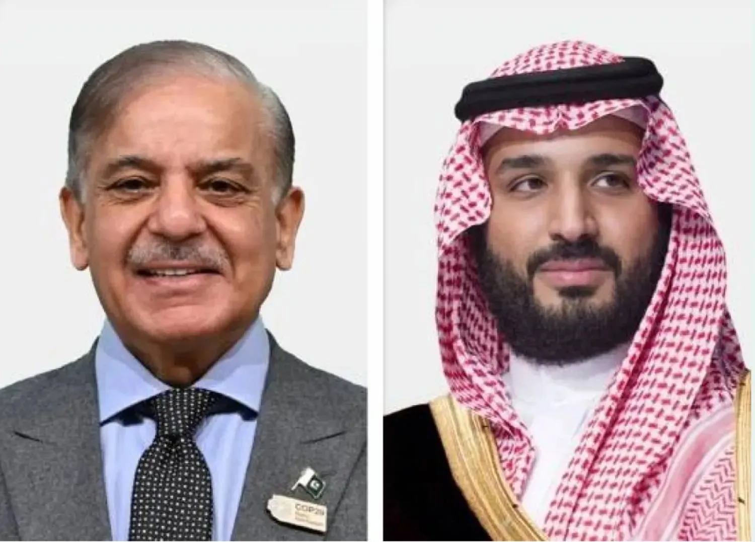 Prince Mohammed bin Salman bin Abdulaziz Al Saud, Saudi Crown Prince and Prime Minister, Pakistan’s Prime Minister Muhammad Shehbaz Sharif. (SPA) 