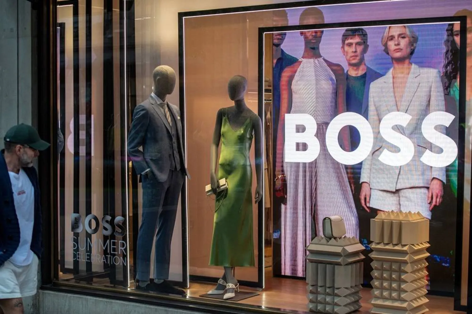 A window display is seen at the Boss store in London, Britain, May 30,2024. (Reuters) 