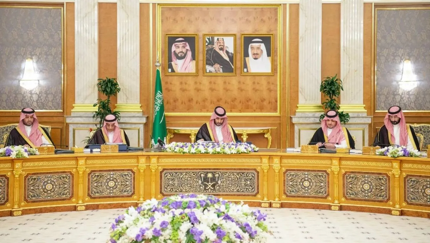 Crown Prince and Prime Minister Mohammed bin Salman during the Cabinet meeting in Jeddah (SPA)